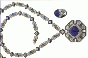 Sautoir sertis de platine et diamants, 1969-1971 (65 et 25 carats)